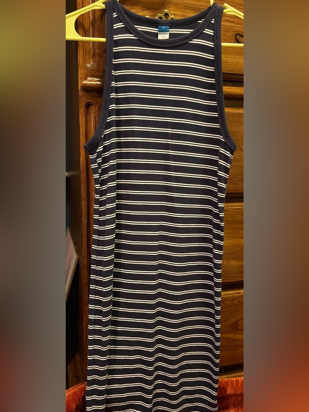 Old Navy Navy and White Striped Tank Dress Size Large